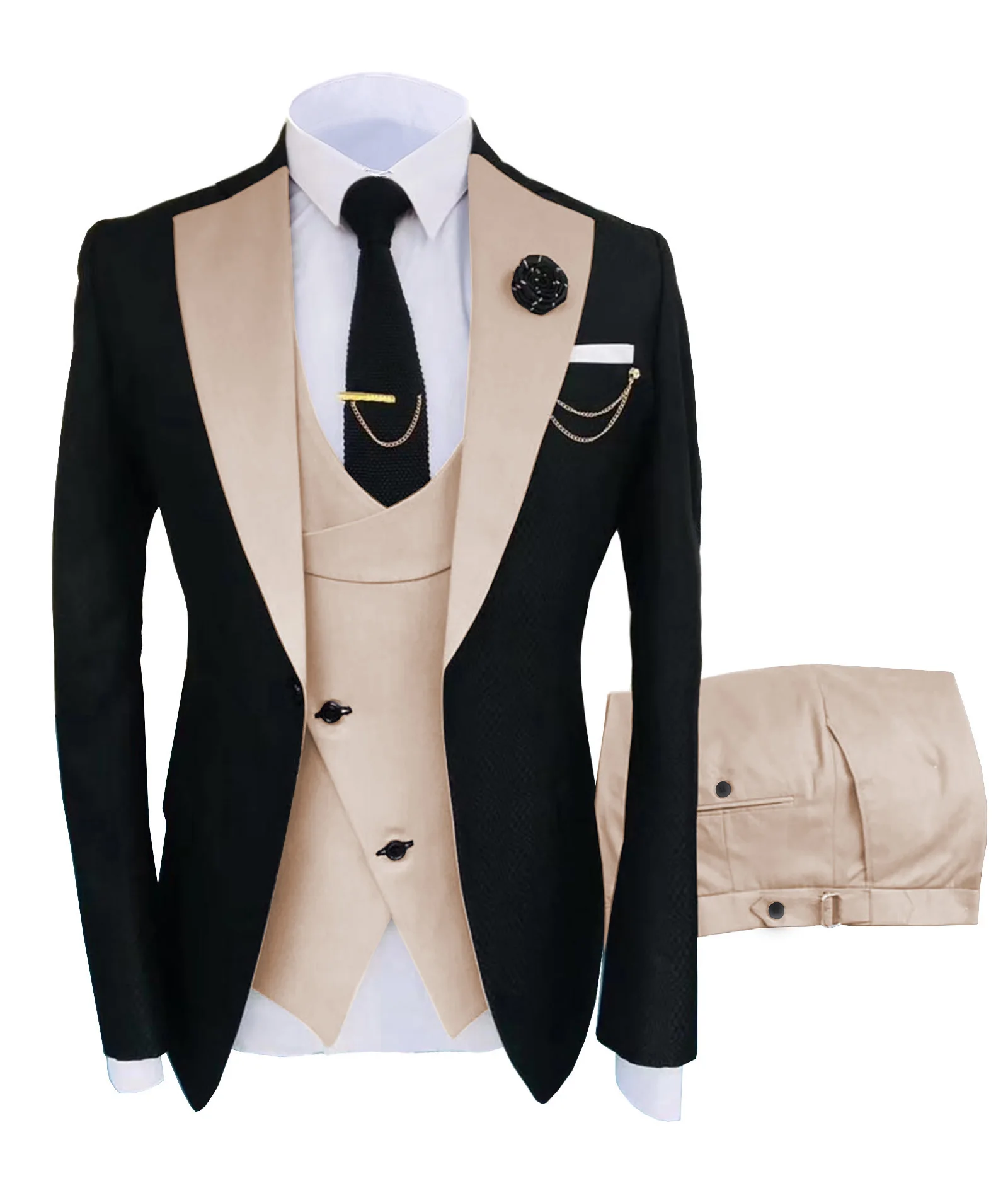 Top Trends: New Suit Men&#039;s 3 Piece Fit Costume Homme Shawl Lapel Blazer Tuxedo Popular Party Wedding (Blazer+ Vest+ Pants) Shoppable Styles