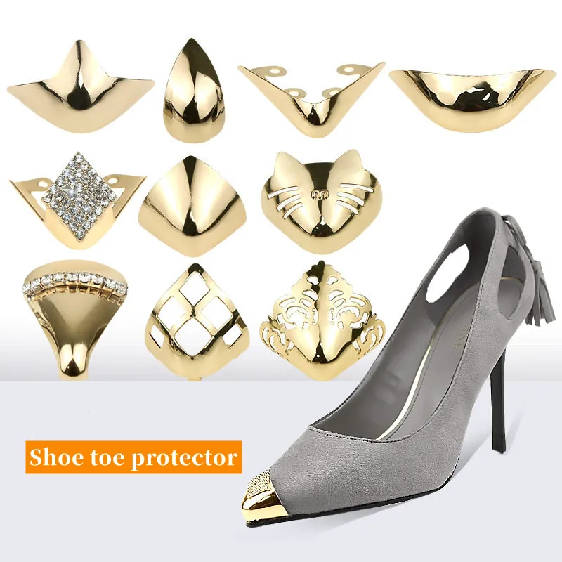 Top Trends: Women's High Heeled Shoe Toe Cap Protector Anti Kick Cover Tip Invisible Decoration For Leather Shoes Accessories Metal Sleeve Shoppable Styles