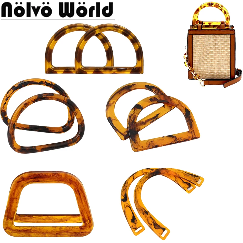 Top Trends: 4-10PCS Amber Resin D Shape Bags Handles Handcrafted Handbags Straps Tote Purse Frame Replacement Bag Wrist Handmade Accessories Shoppable Styles