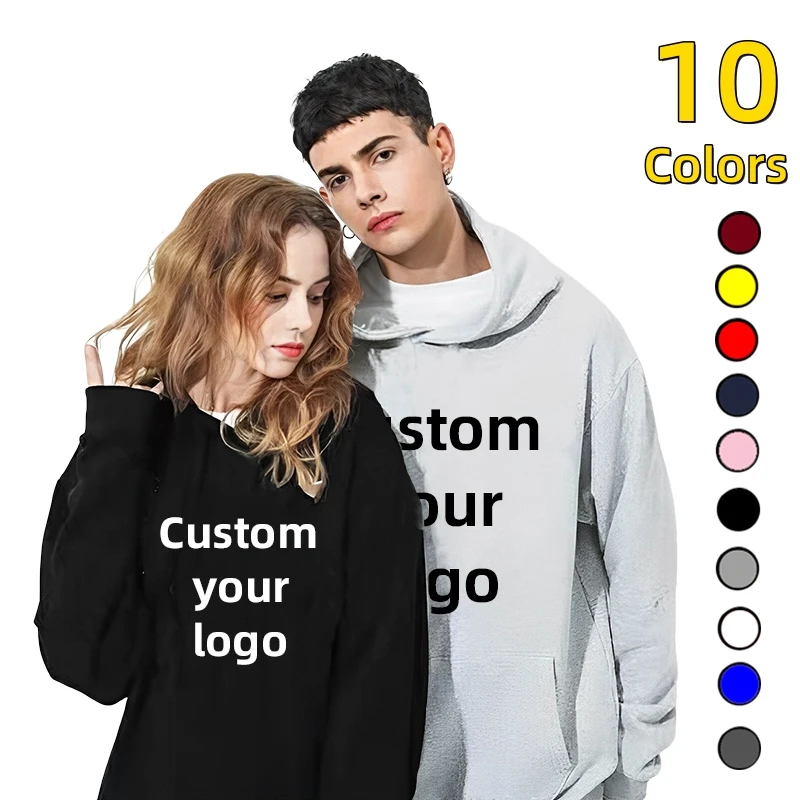 Top Trends: Customize Your Logo Fashion Men Women Long Sleeve Pullover Hooded Sweatshirts Unisex DIY Print Hoodies Casual Couple Shoppable Styles