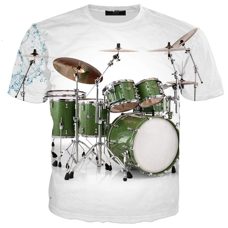 Top Trends: 2023 New Electronic Drum Musical Instrument Rock Music Style Hip-Hop Tops Summer Men's And Women's 3D Printed T-Shirt Shoppable Styles