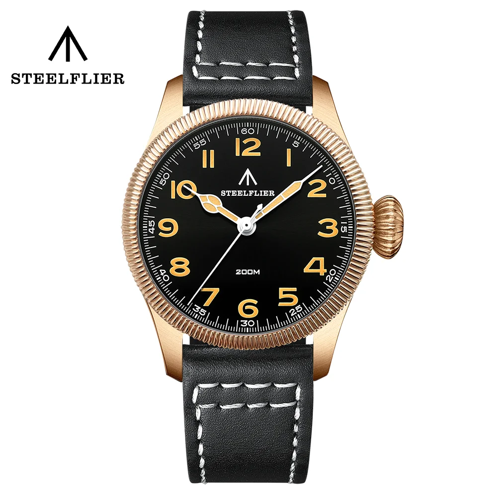 Top Trends: STEELFLIER Official SF741S Bronze Dive Pilot Sapphire Mirror Swiss Luminous 20Bar Waterproof VH31 Mute Movt Luxury Quartz Watch Shoppable Styles