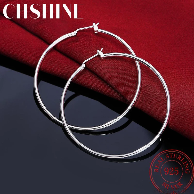 Top Trends: Fashion 925 Sterling Silver 5MM Circle Round Simple Hoop Earrings For Women Wedding Luxury Party Fine Jewelry Christmas Shoppable Styles