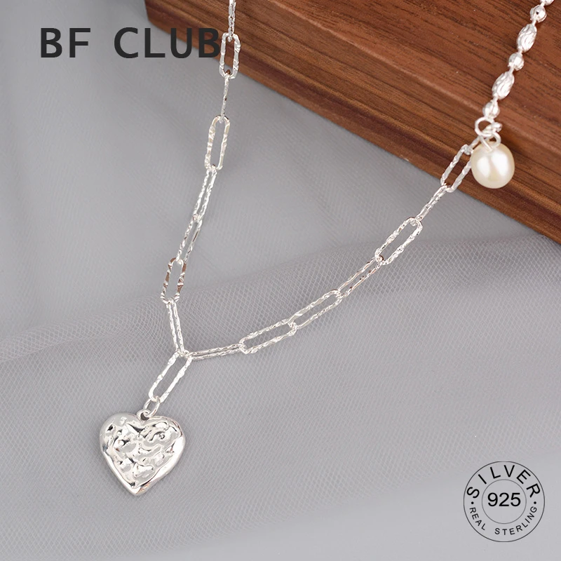 Top Trends: 100% Soild 925 Sterling Silver Sparkling Heart Choker Necklace For Women Vintage Smiple Fine Jewelry Wedding Party Birthday Gift Shoppable Styles