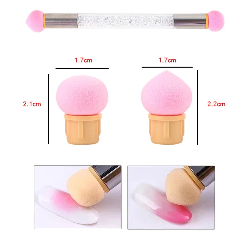 Top Trends: Replaceable Sponge Heads 6 / 10Pcs Nail Round Sharp Sponge Heads UV Gel Polish Gradient Color Brush Glitter Dotting Nail Art Tools Shoppable Styles