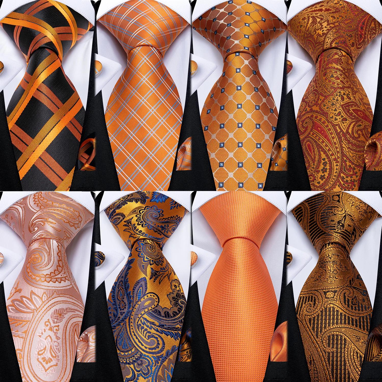 Top Trends: DiBanGu 2018 New Arrival 12 Styles Silk Ties For 8.5CM Orange Color Men's Neckties For Business Wedding Suit Neck Tie Gravatas Shoppable Styles