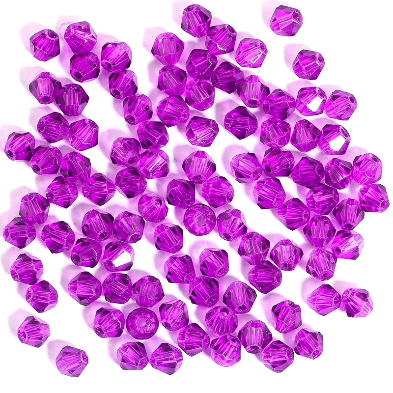 Top Trends: 100Pcs 4MM Glass Bicone Shaped Beads Faceted Crystal Beads For For Jewelry Making Bracelet Nacklace Earrings DIY Beading Shoppable Styles