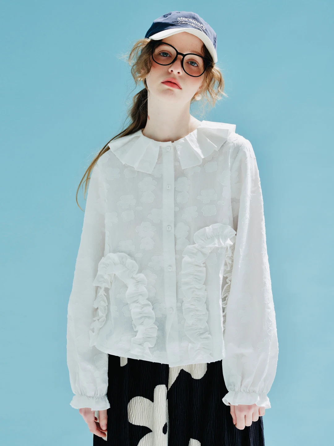 Top Trends: Spring 2023 Imakokoni Original Lace Doll Collar Flower Pure Cotton Early Spring Cardigan Shirt 234026 Shoppable Styles