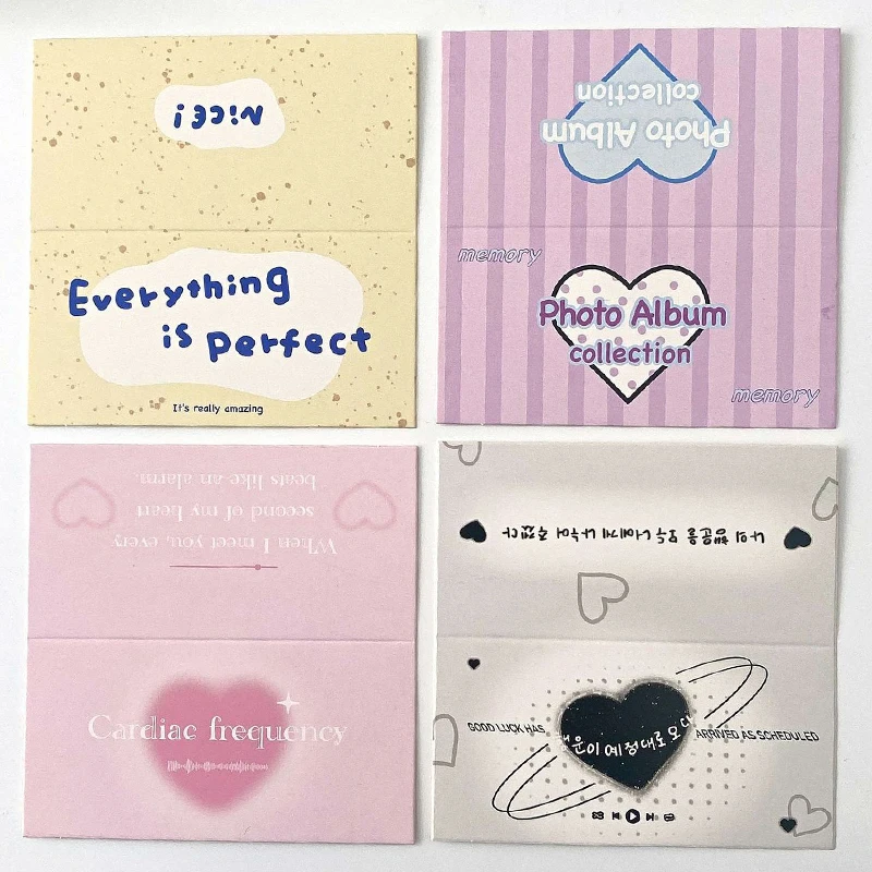 Top Trends: 50pcs Folding Paper Cards Cute Heart Cards For Handmade Stationery Packaging Diy Jewelry Display Card Retail Price Hanging Tags Shoppable Styles