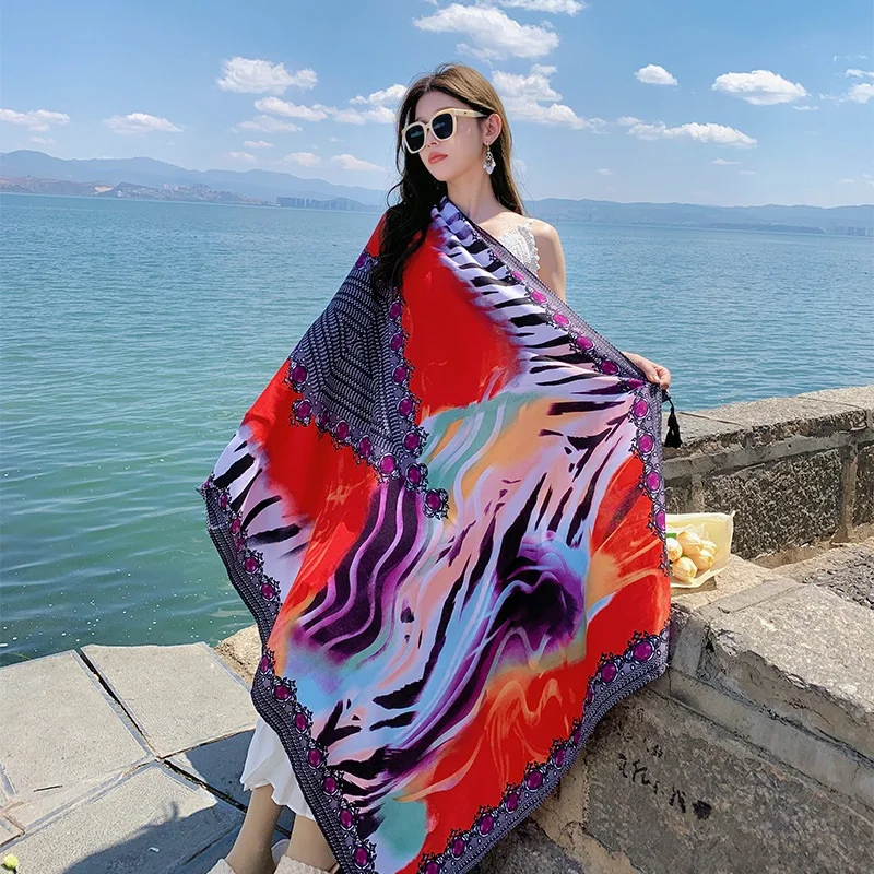 Top Trends: 28 Styles 90x180cm Travel Beach Sunscreen Scarve Bikini Large Shawl Sarong Wrap Scarf Women Brazilian Swimsuit Bathing Cover-ups Shoppable Styles - Image 6