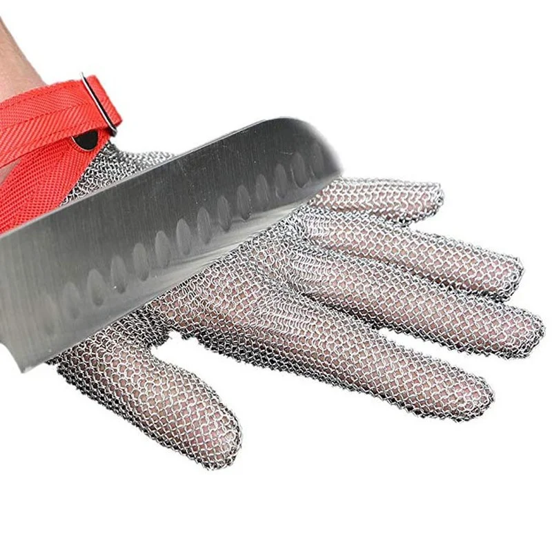 Top Trends: Plastic Belt Stainless Steel Mesh Glove Cut Resistant Chain Mail Protective Anti-Cutting Glove For Kitchen Butcher Cleaner Glove Shoppable Styles - Image 2