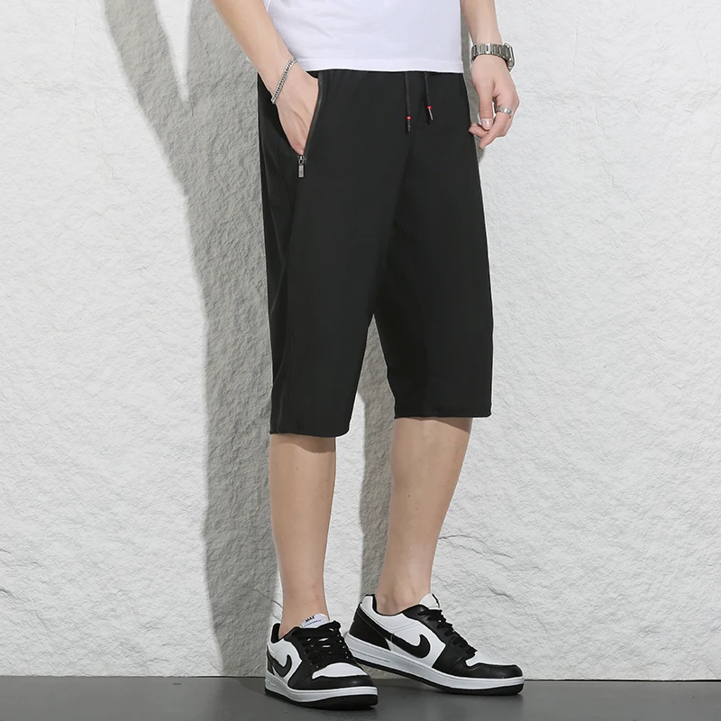 Top Trends: New Summer Thin Men'S Elastic Quick Dry Casual Sports Shorts Loose And Stylish Versatile Ice Silk Straight Leg 7-Point Trousers Shoppable Styles - Image 2