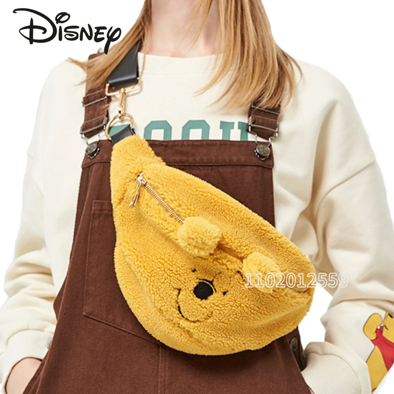 Top Trends: Disney Winnie The Pooh New Women's Plush Messenger Bag Cartoon Cute Children's Plush Waist Bag Large Capacity Women's Chest Bag Shoppable Styles