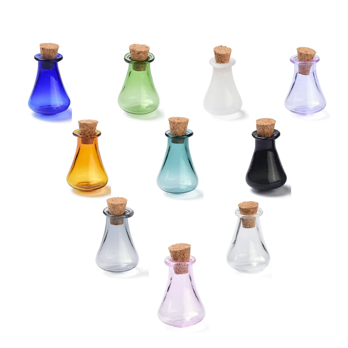 Top Trends: 10Pcs Glass Cork Bottles Glass Empty Wishing Bottles Multicolor For Jewelry Beads Container DIY Vials Liquid Home Decoration Shoppable Styles