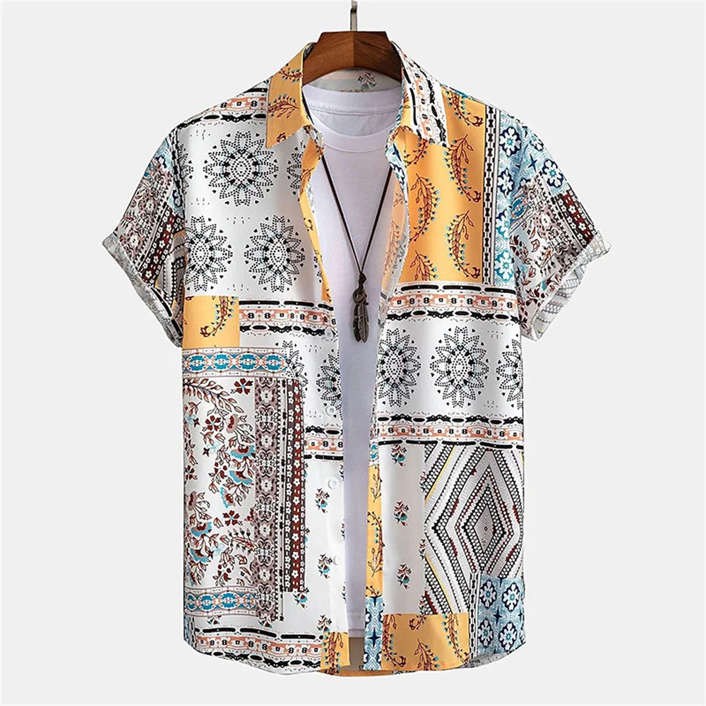 Top Trends: Men'S Shirts 3D Printed Casual Striped Hawaiian Print Short Sleeve Top Lapel Shirt Harajuku Summer Men'S Shirts Sport Streetwear Shoppable Styles