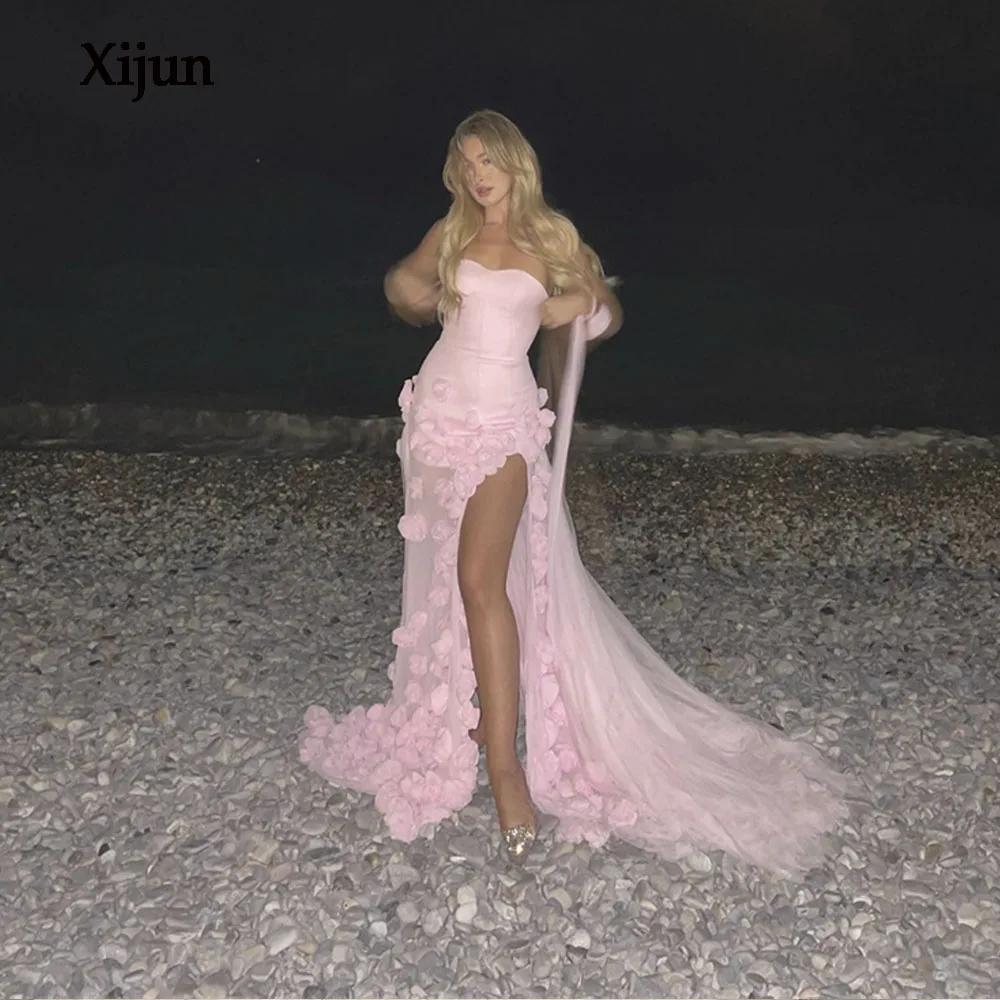 Top Trends: Xijun Elegant Baby Pink Evening Dress Floor Length Tiered Pleated Tulle Prom Dresses Vestidos De Noche For Formal Occasion Shoppable Styles