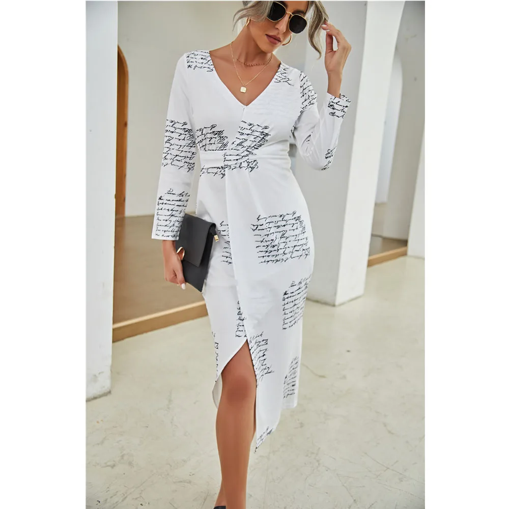 Top Trends: Women Elegant Bodycon Evening Party Long Dresses 2023 Autumn Winter Sexy High Spilt Long Sleeve Office Lady Maxi Dress Vestidos Shoppable Styles - Image 5