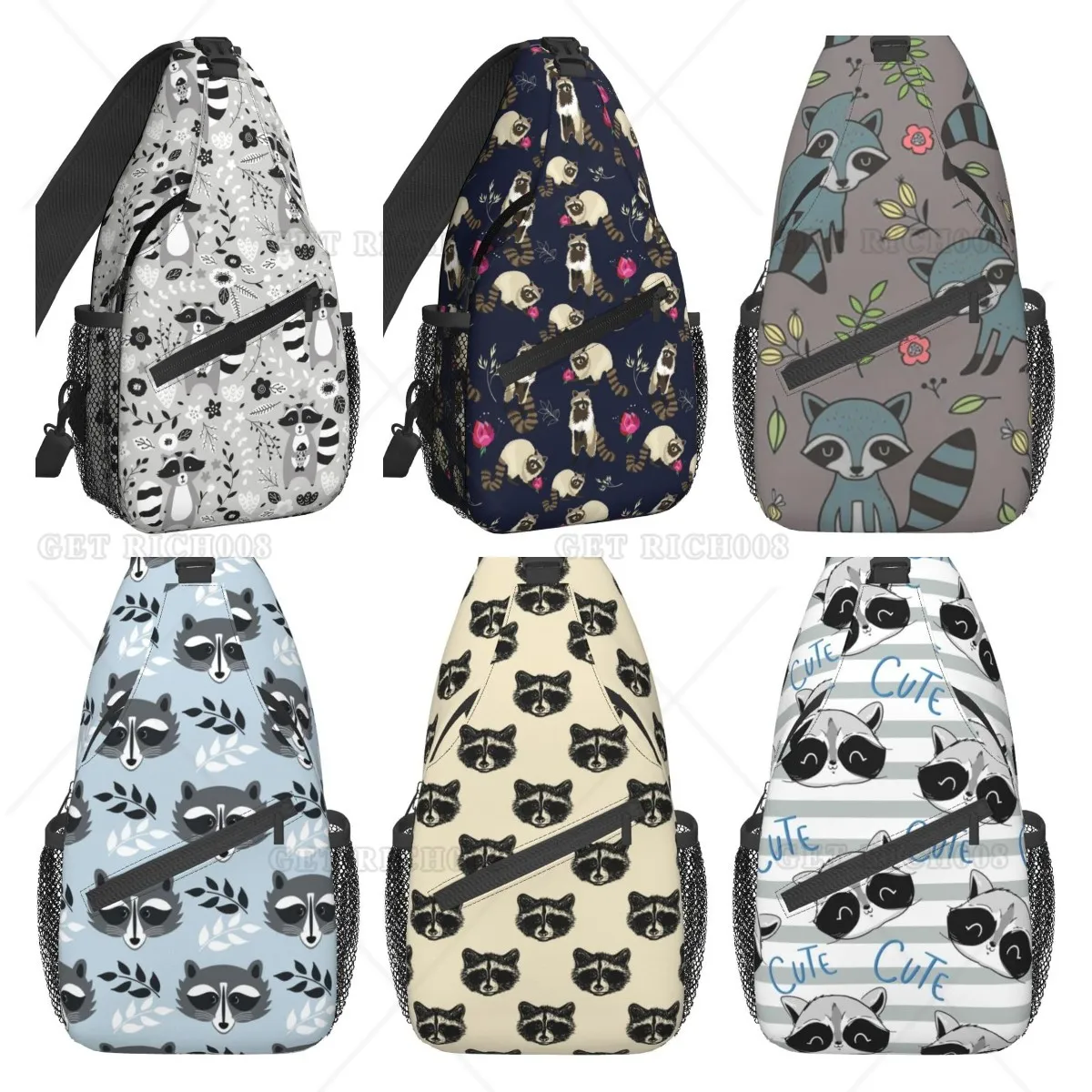 Top Trends: Women Cartoon Animals Raccoon Crossbody Sling Backpack For Men Chest Bag Shoulder Bag Lightweight One Strap Backpack Travel Shoppable Styles