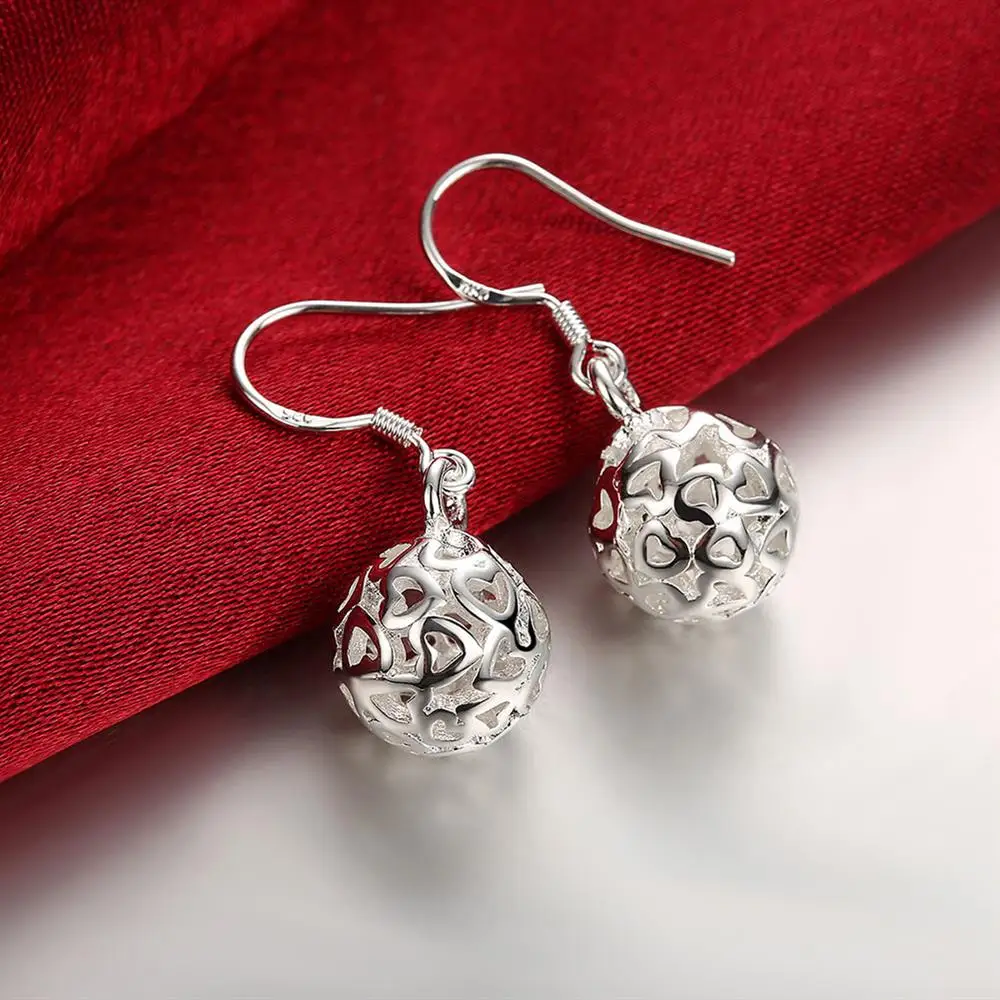 Top Trends: 925 Sterling Silver Earrings Temperament Women Ball Earrings Christmas Gifts Street All-match Jewelry Shoppable Styles