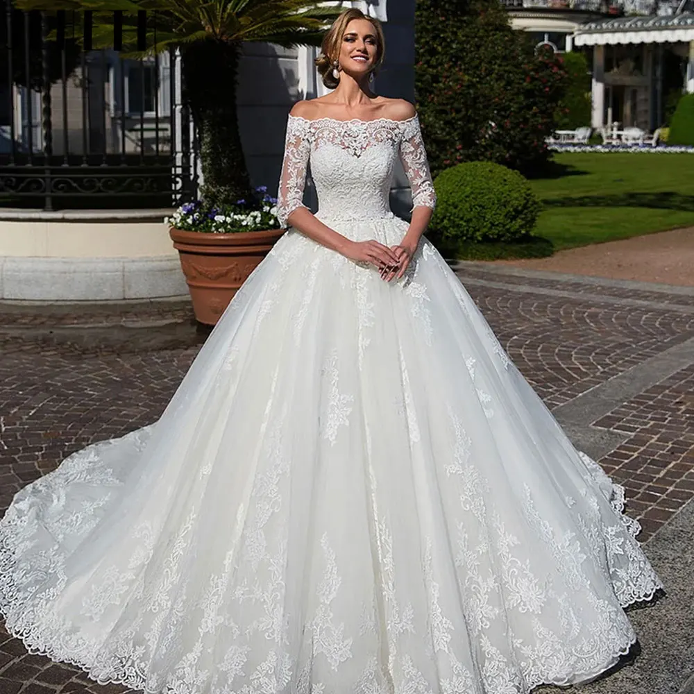 Top Trends: JEHETH 2024 Luxury A-Line Appliques Wedding Gowns Princess Strapless Half Sleeves Bridal Dresses Back Buttons Vestido De Novia Shoppable Styles