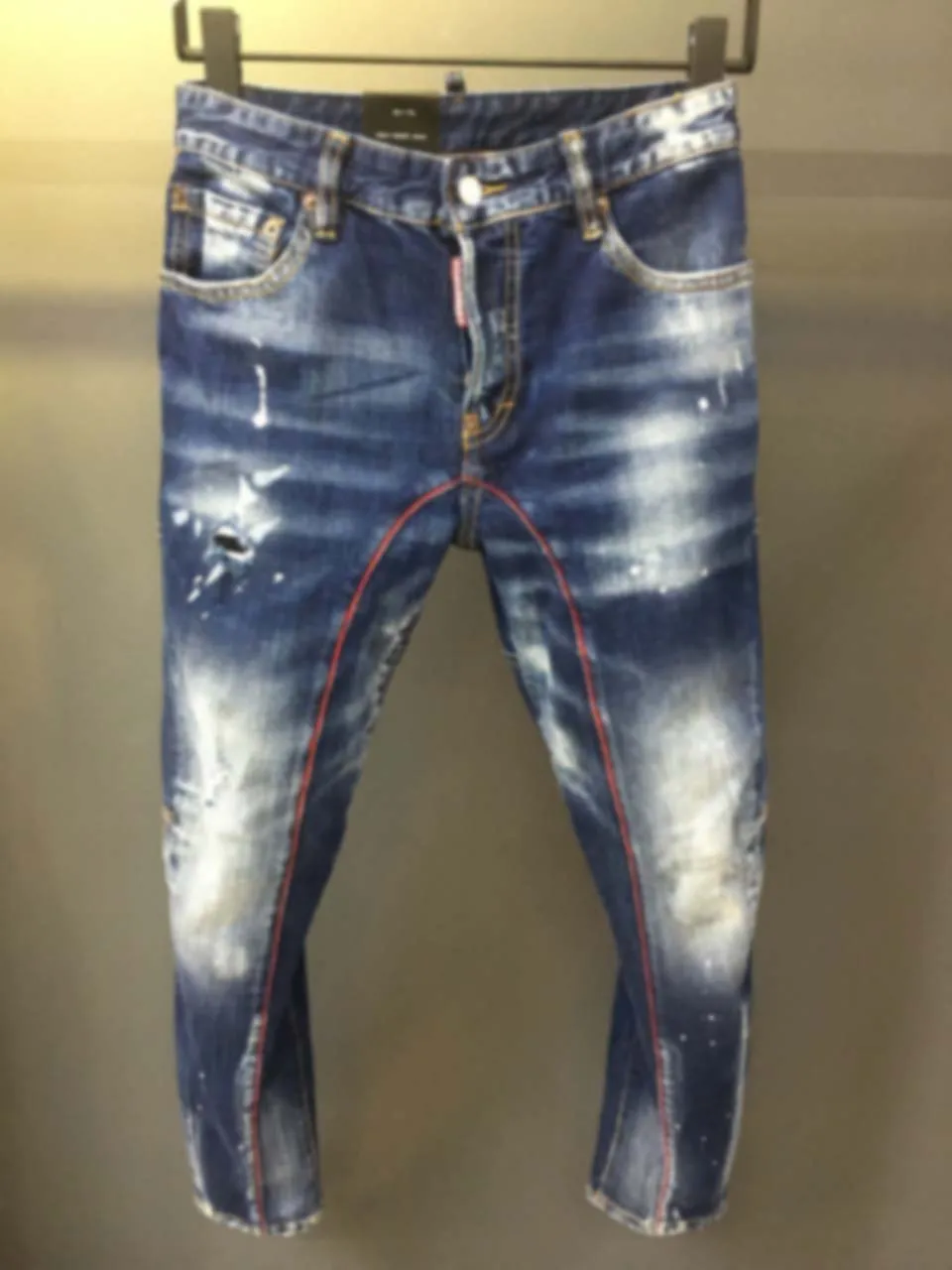 Top Trends: 2023 Spring Denim Pants Men&#039;s D2 Jeans Washed Deep Blue 3D Cut Slim Fit Small Feet Slightly Elastic And Worn Shoppable Styles