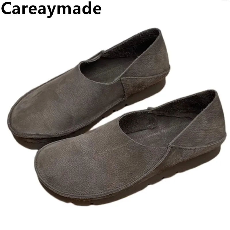 Top Trends: Careaymade-Genuine Leather Women&#039;s Shoes Cowhide Flat Shoes Men&#039;s Single Shoes Soft Sole Vintage Driving Shoes Big Siz 35-44 Shoppable Styles