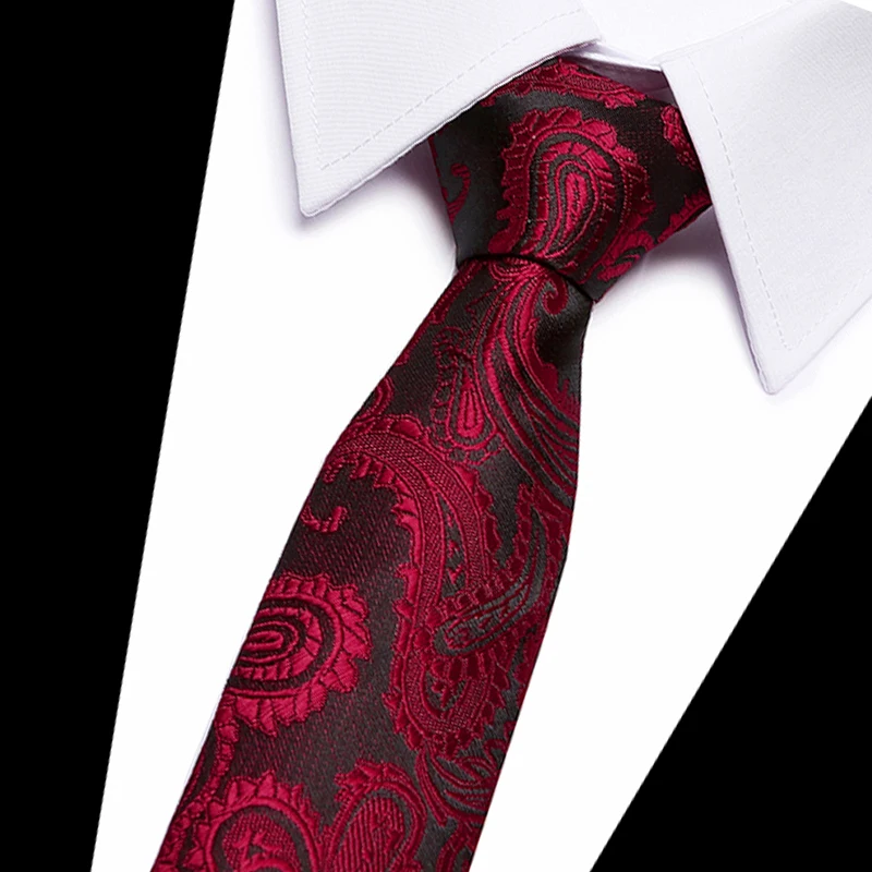 Top Trends: Brand Classic Silk Tie Men Cravat Necktie Shirt Accessories Dark Red Paisley Man&#039;s New Year&#039;s Day Shoppable Styles