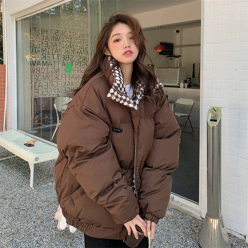 Top Trends: 2023 New Winter Down Cotton Jacket Women Zipper Loose Padded Coat Female Solid Thickening Warm Puffer Parkas Jackets Женская кур Shoppable Styles