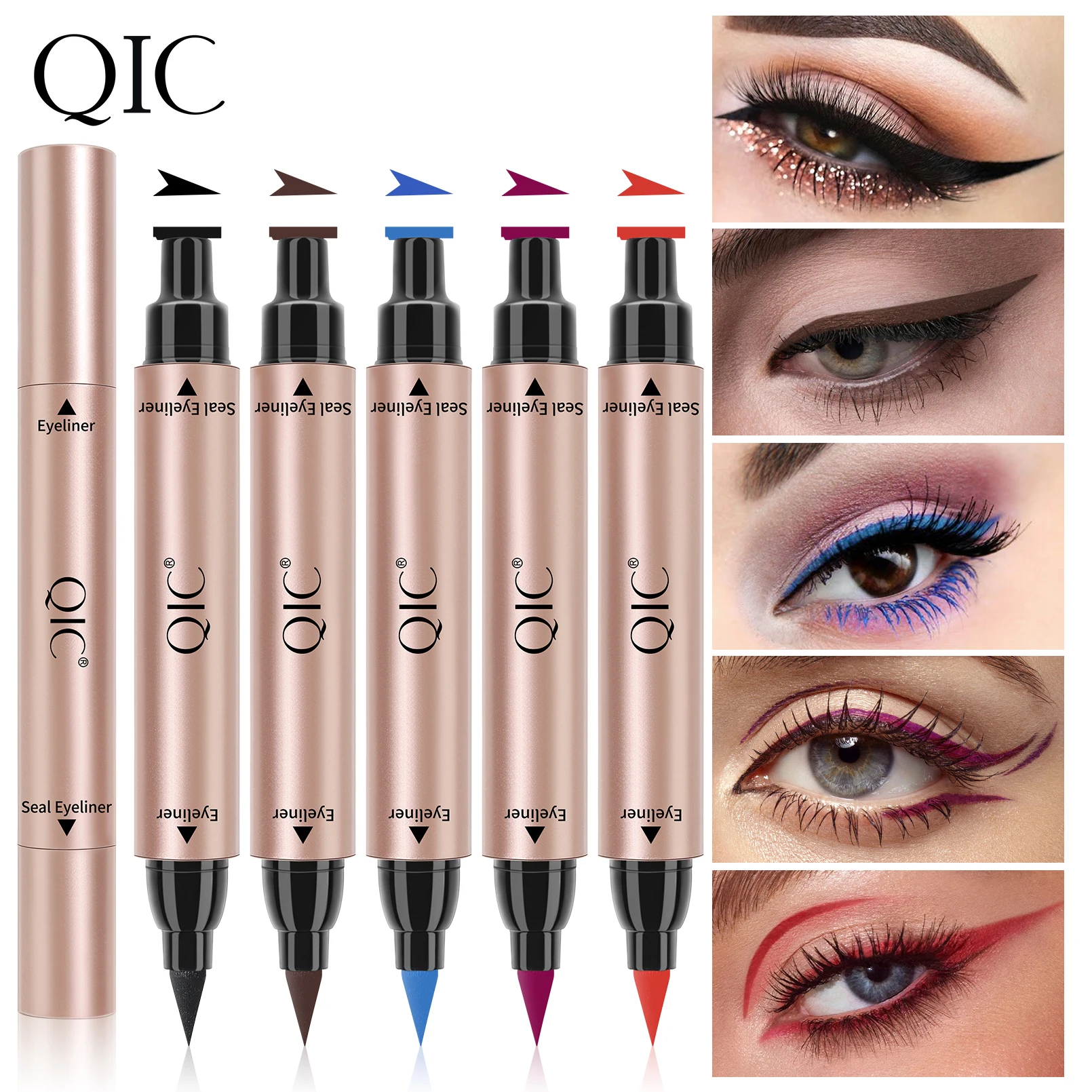 Top Trends: Colour Eyeliner Stamp Seal Pen Long Lasting Waterproof Blue Eye Liner Liquid Black Pencil Make-up For Women Cosmetics Tool Shoppable Styles