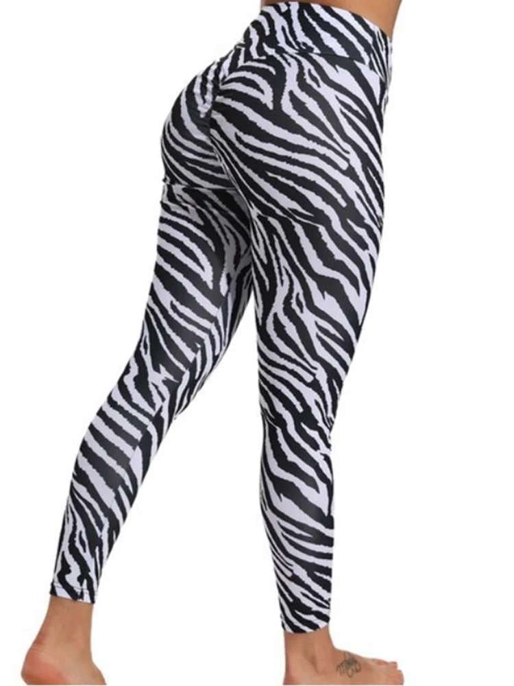 Top Trends: Summer Zebra Leoaprd Snake Printed Leggings Fashion High Waist Pants Push Up Fitness Tights Women Gym Yoga Running Trousers Shoppable Styles - Image 4