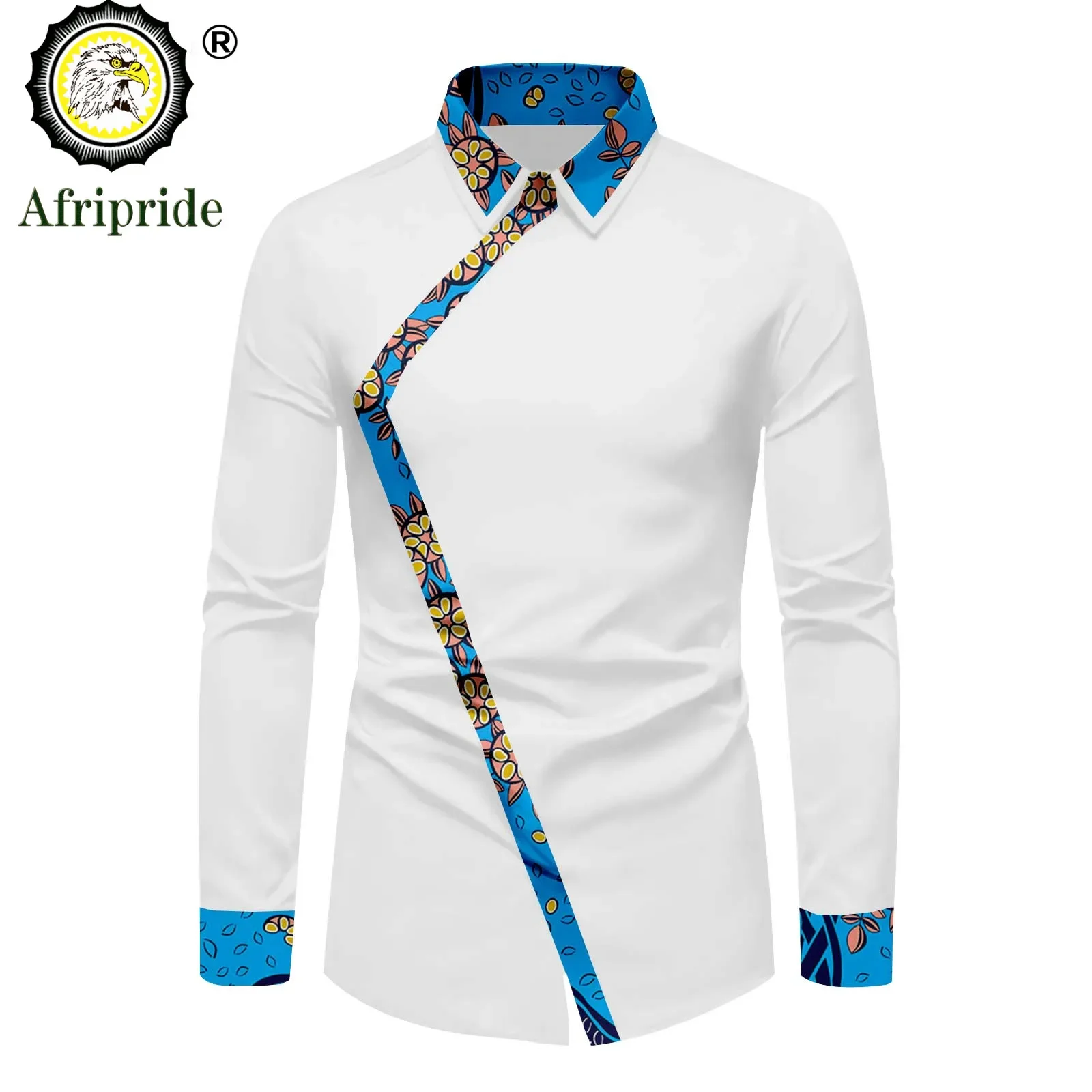 Top Trends: Dashiki African Men`s Shirt Ankara Style Long Sleeve Design Collar Print Shirt Men Dress Shirts Crop Tops Bazin Riche A2212014 Shoppable Styles