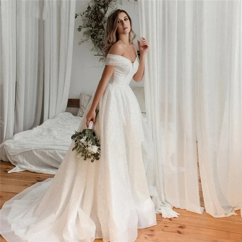 Top Trends: Sweetheart Wedding Dresses Graceful Bridal Gowns Voile Robes A-Line Elegant Dress For Women Off The Shoulder Vestidos De Novia Shoppable Styles