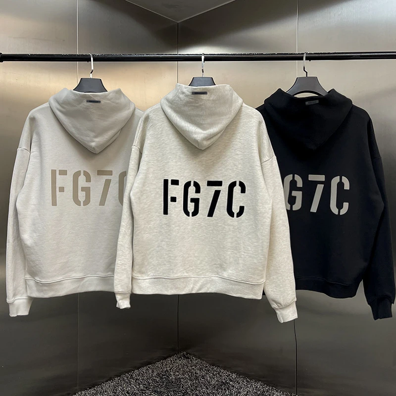 Top Trends: New Essentials Fashion Brand Hoodies Sweatshirts 100% Cotton FG7C Flocking Logo Hip Hop Loose Unisex Oversize Hoodie Shoppable Styles