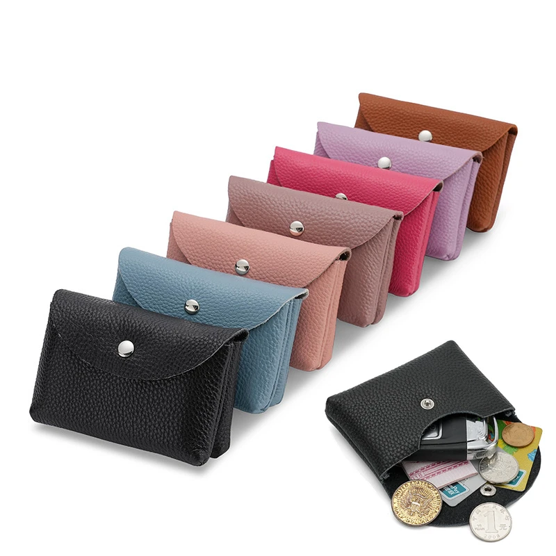 Top Trends: Large Capacity Cowhide Unisex Coin Wallets Vintage Double Layer Mini Clutch Money Bag Small Hasp Purses Credit ID Card Holders Shoppable Styles