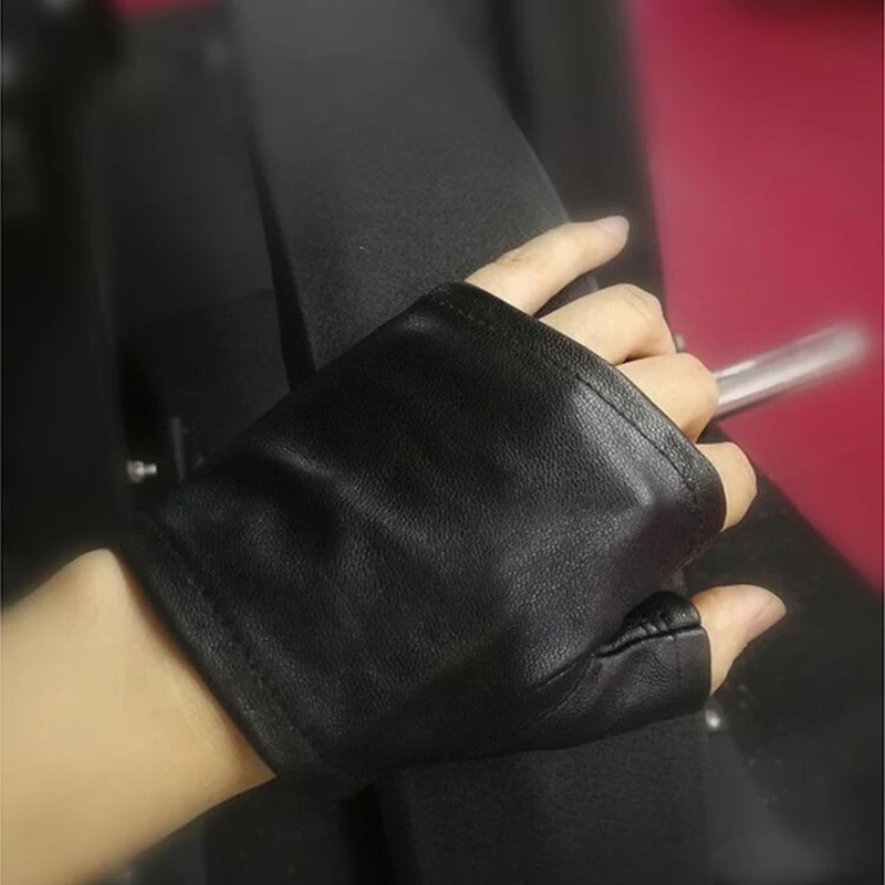 Top Trends: Real Leather Fingerless Mittens White Lizard Skin Animal Pattern Pure Sheepskin Half Finger Touchscreen White Pure Black WZP15 Shoppable Styles