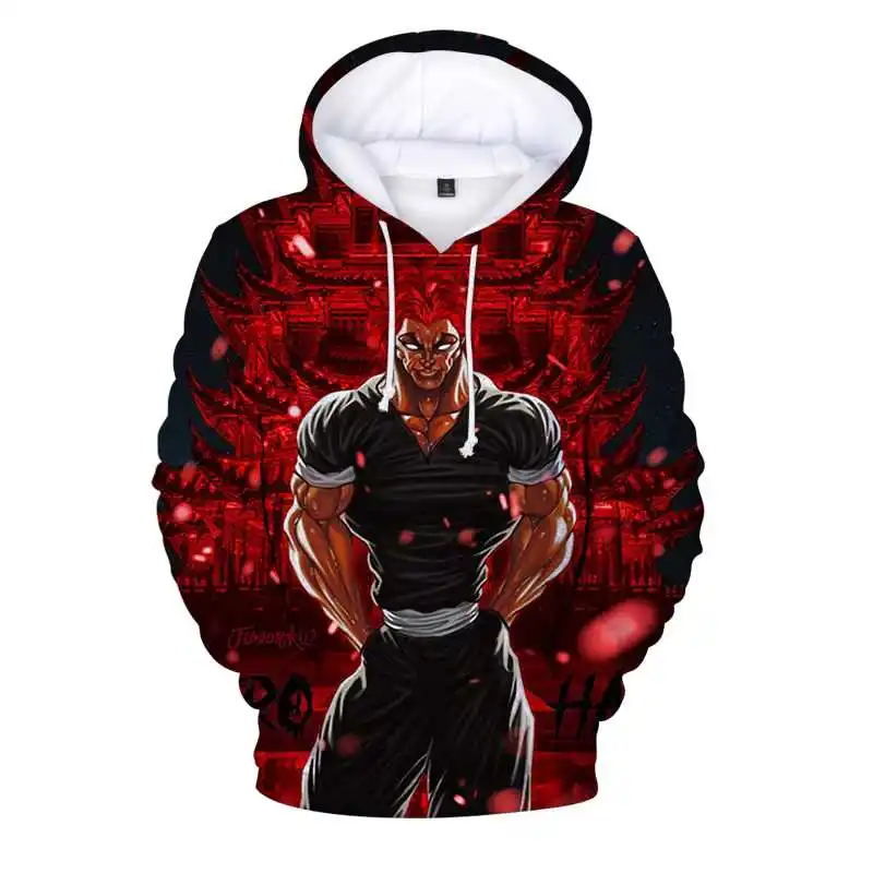 Top Trends: 3D Anime Hoodie Baki Hanma Printed Pullover Men Women Fashion Casual Sweatshirt Neutral Long Sleeve Winter Streetwear Shoppable Styles