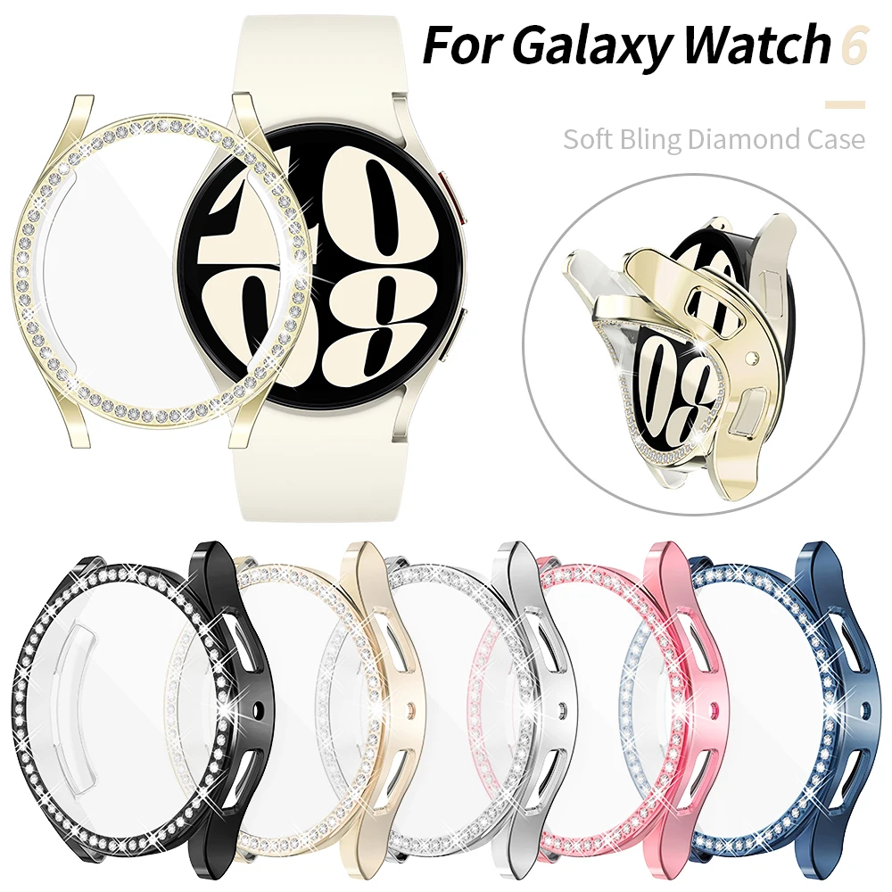 Top Trends: Screen Protector Diamond Case For Samsung Galaxy Watch 6 5 Cover 40mm 44mm Women Bling Shell Flexible TPU Bumper Shoppable Styles