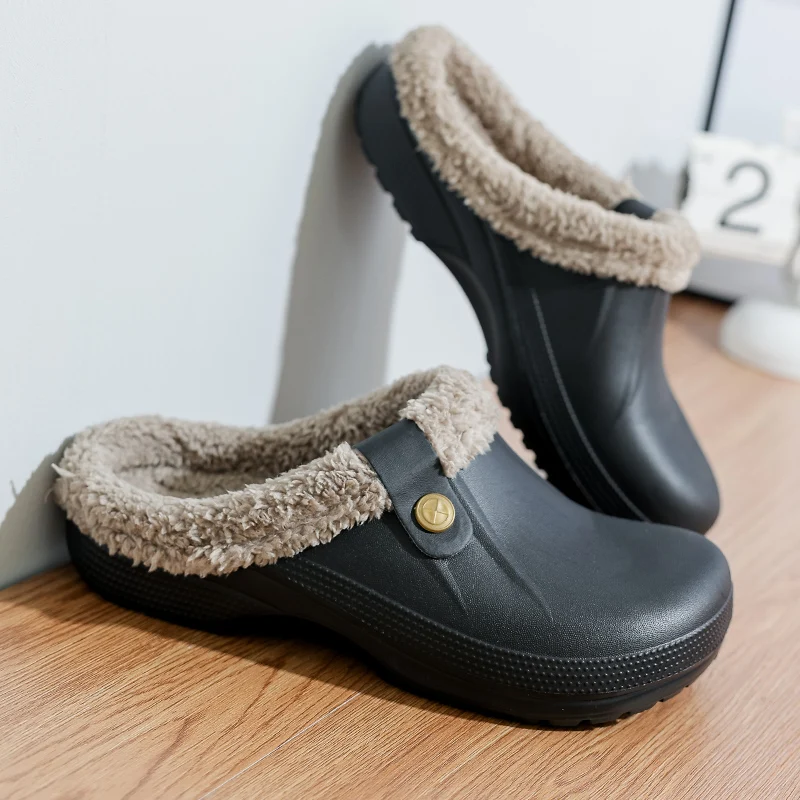 Top Trends: YRZL Men Women Slippers Waterproof EVA Warm Furry Wrapped Slippers Indoor Home Cotton Shoes Fur Slides Plush Winter Slippers Shoppable Styles - Image 3