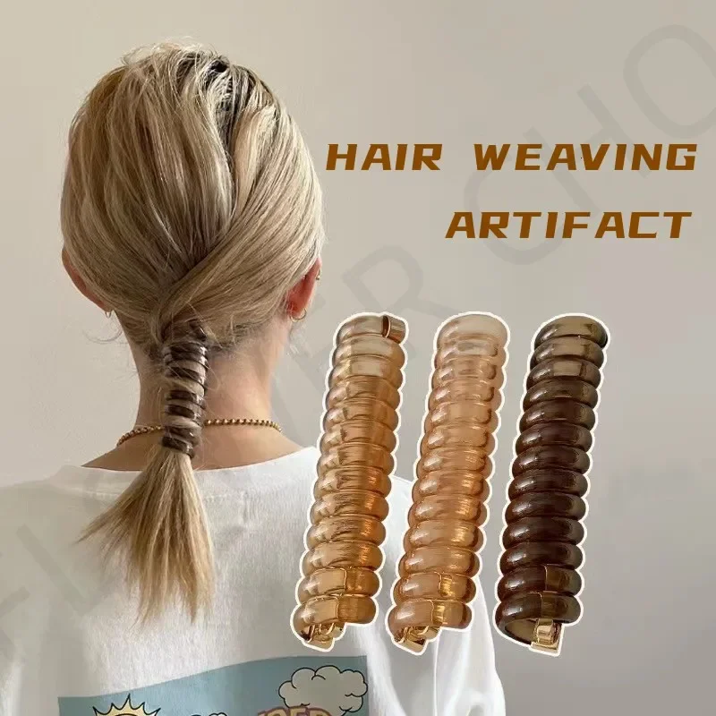 Top Trends: Creative Magic Hair Weaving Artifact Telephone Line Hair Band For Women Girls Elastic Rubber Band Tied Fashion Hair Accessories Shoppable Styles