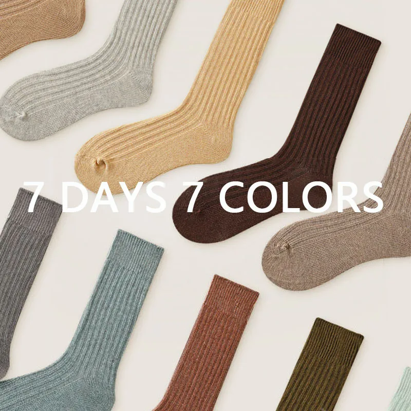 Top Trends: GYMIGO Women Socks Organic Cotton Knitting Socks Autumn Warm Solid Color Long Tube Socks Korean Japanese Student Girls Stockings Shoppable Styles - Image 2