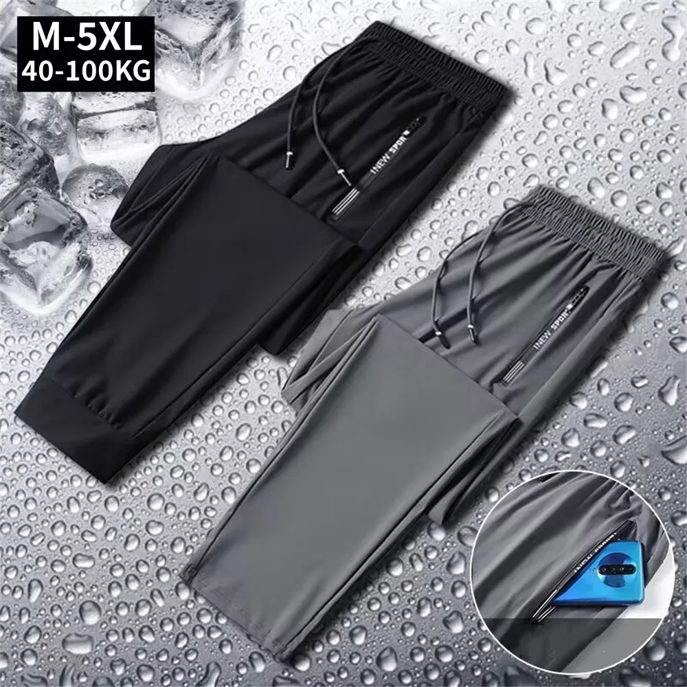 Top Trends: Ice Silk Pants Men Summer Ultra-thin Cooling Quick-drying Sports Casual Pants Loose Breathable Outdoor Training Fitness Trousers Shoppable Styles