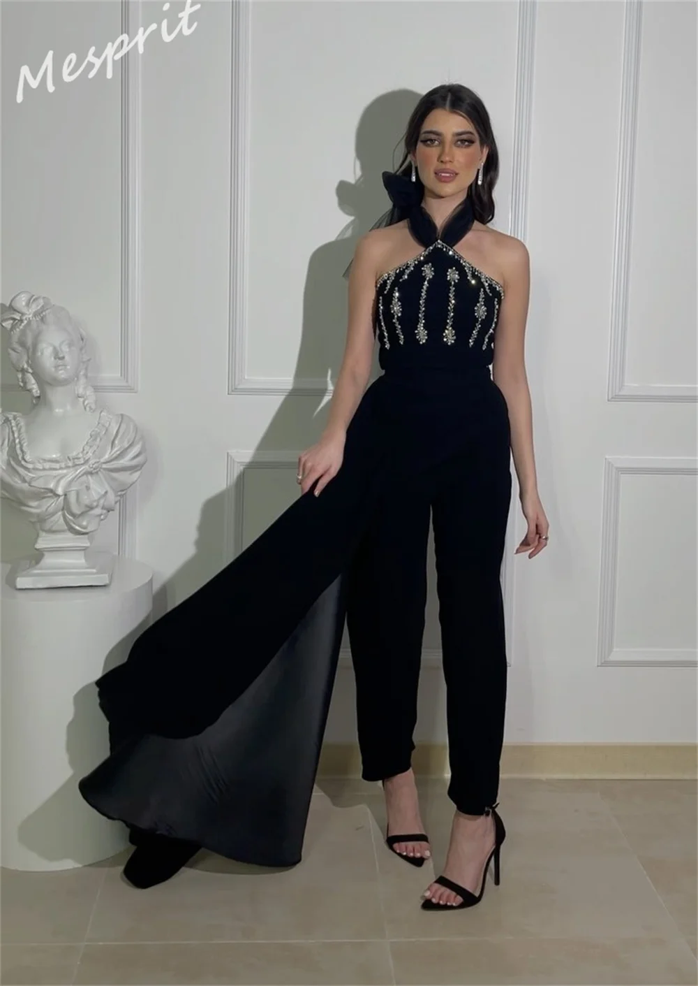 Top Trends: Prom Dress Matching Exquisite Halter Sheath Anke Length Party Rhinestone Vertically Customized Shoppable Styles - Image 3