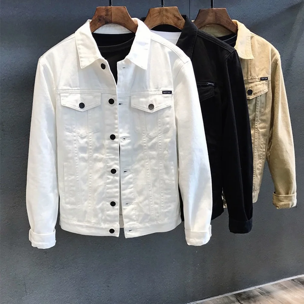 Top Trends: Men's Top Casual Slim White Jacket Casual Workwear Denim Jacket Shoppable Styles