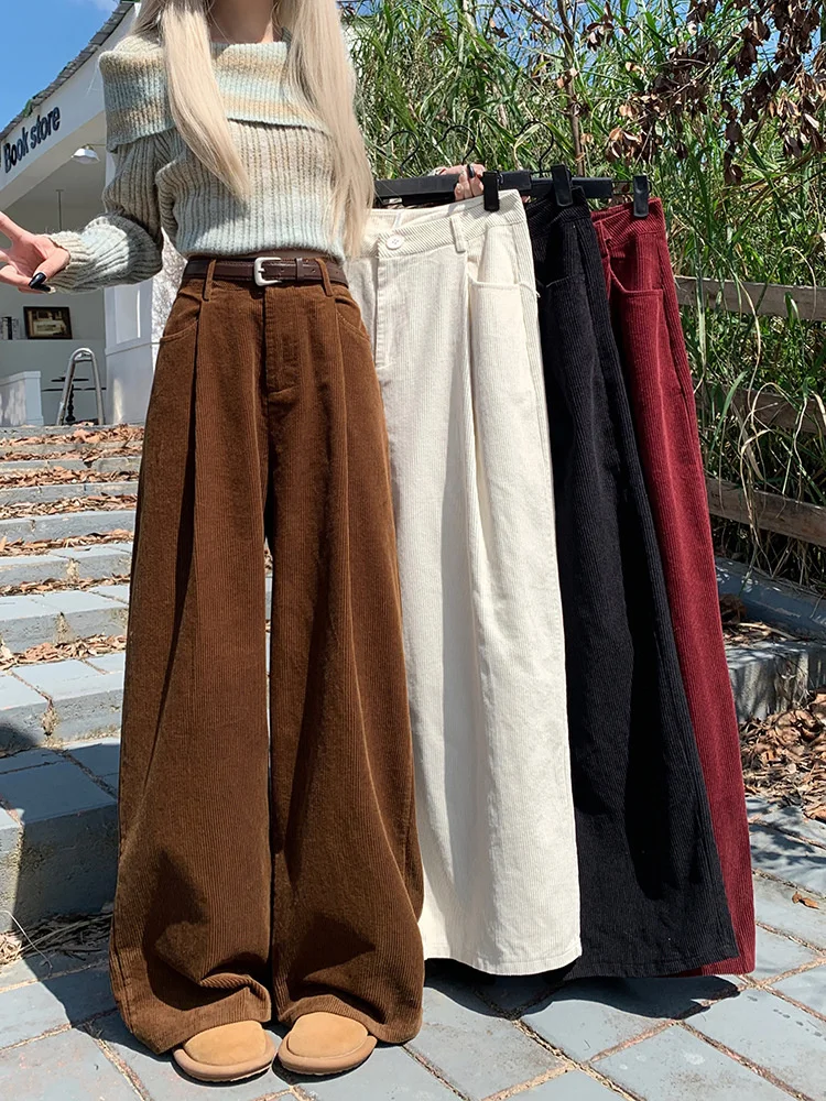 Top Trends: Tossy High Waist Casual Female Trousers Pocket Fashion Loose Wide Leg High Street Y2k Women's Pants Autumn 2023 Solid Pants New Shoppable Styles