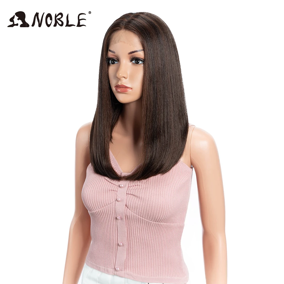 Top Trends: Noble Short Bob Wig Synthetic Lace Frong Wig Staight Bob Wig Baby Hair Wigs For Women Synthetic Hair Lace Wig Heat Resistant Wig Shoppable Styles - Image 3