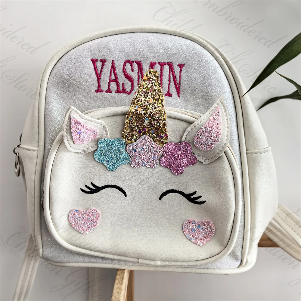 Top Trends: PU Children&#039;s Unicorn Backpack Custom Name Kids Cartoon Small Book Bag Personalized Cute Girl&#039;s Travel Leisure Snack Backpacks Shoppable Styles