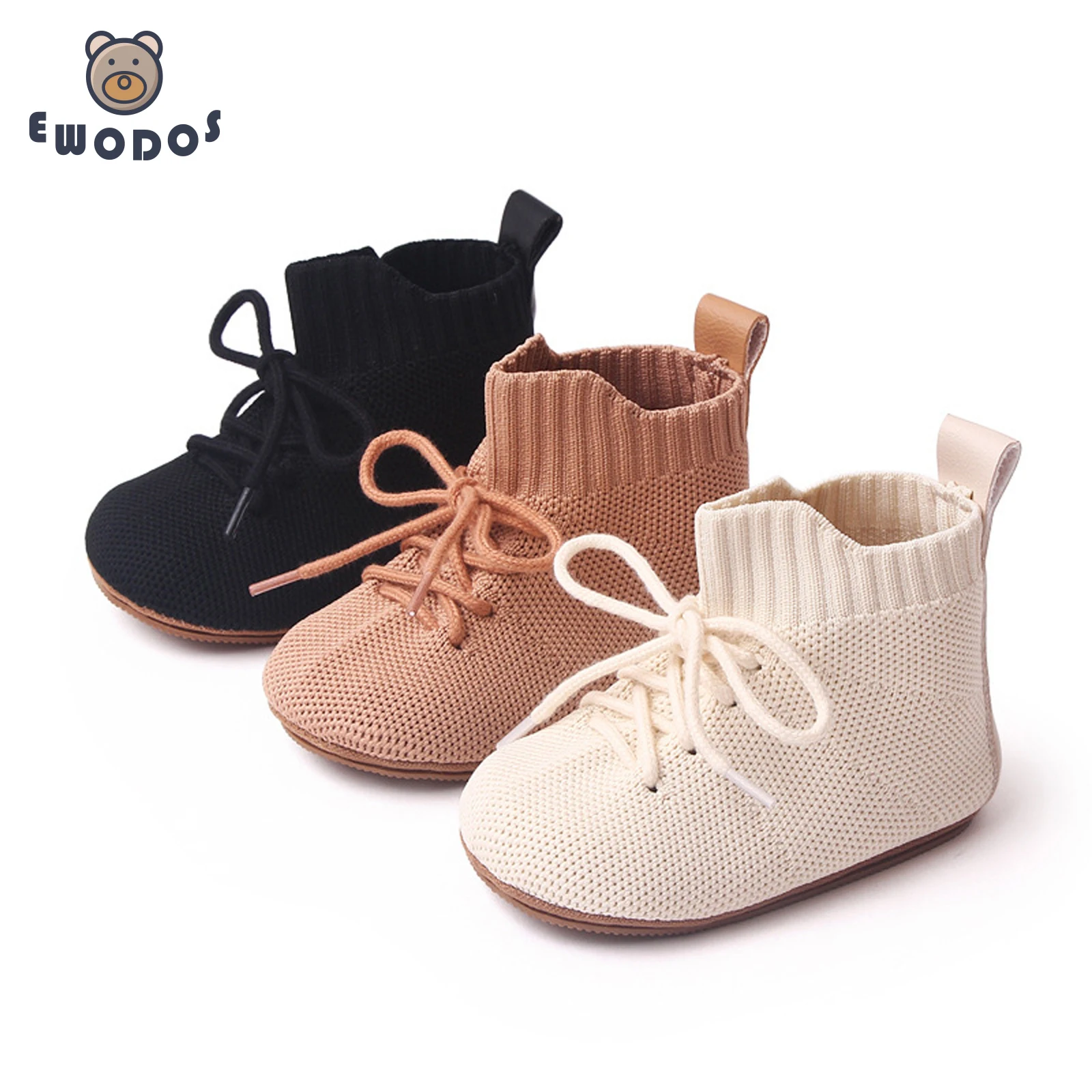 Top Trends: EWODOS Toddler Baby Girls High Top Shoes Winter Solid Color Soft Sole Non-slip Bandage Flat Shoes For Newborn Infant Toddler Shoppable Styles