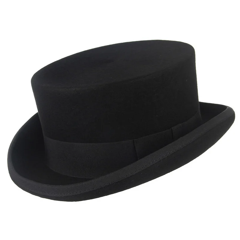 Top Trends: Men Top Hat Wool Bowler Hat Derby Hat Autumn Winter Vintage British Style Jazz Cap Presidential Hat 11 Cm High Magician Hat Shoppable Styles