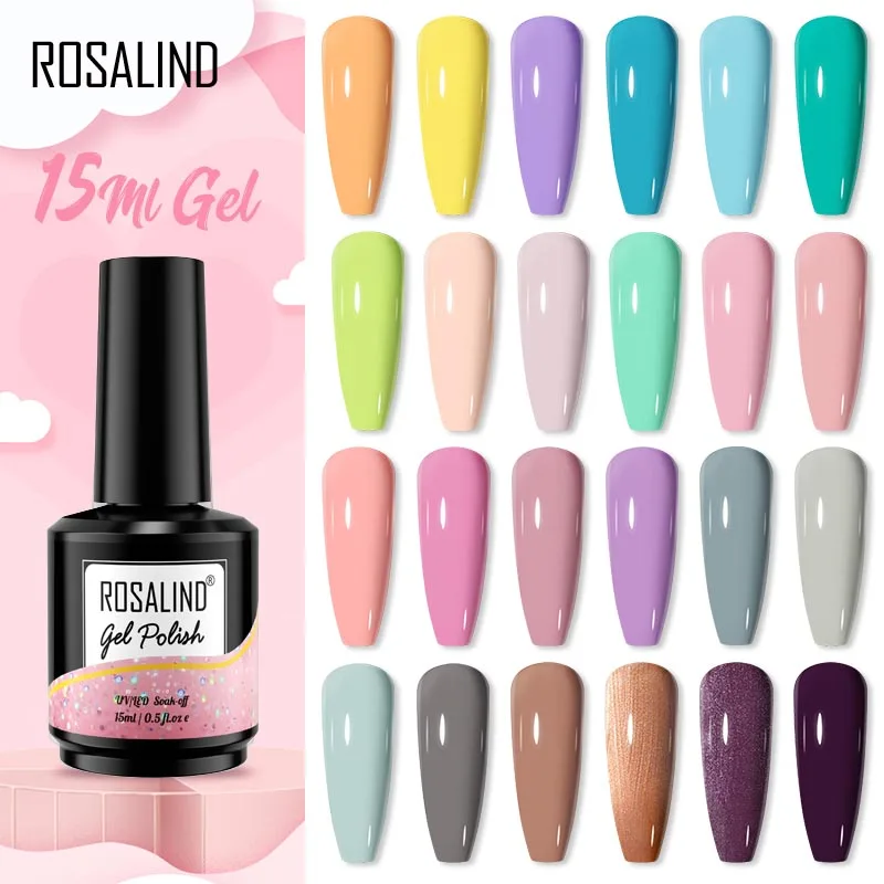 Top Trends: ROSALIND 15ml Gel Polish For Manicure Nails Semi Permanent Top Base Coat UV LED Gel Varnish Soak Off Nail Art Gel Nail Polish Shoppable Styles