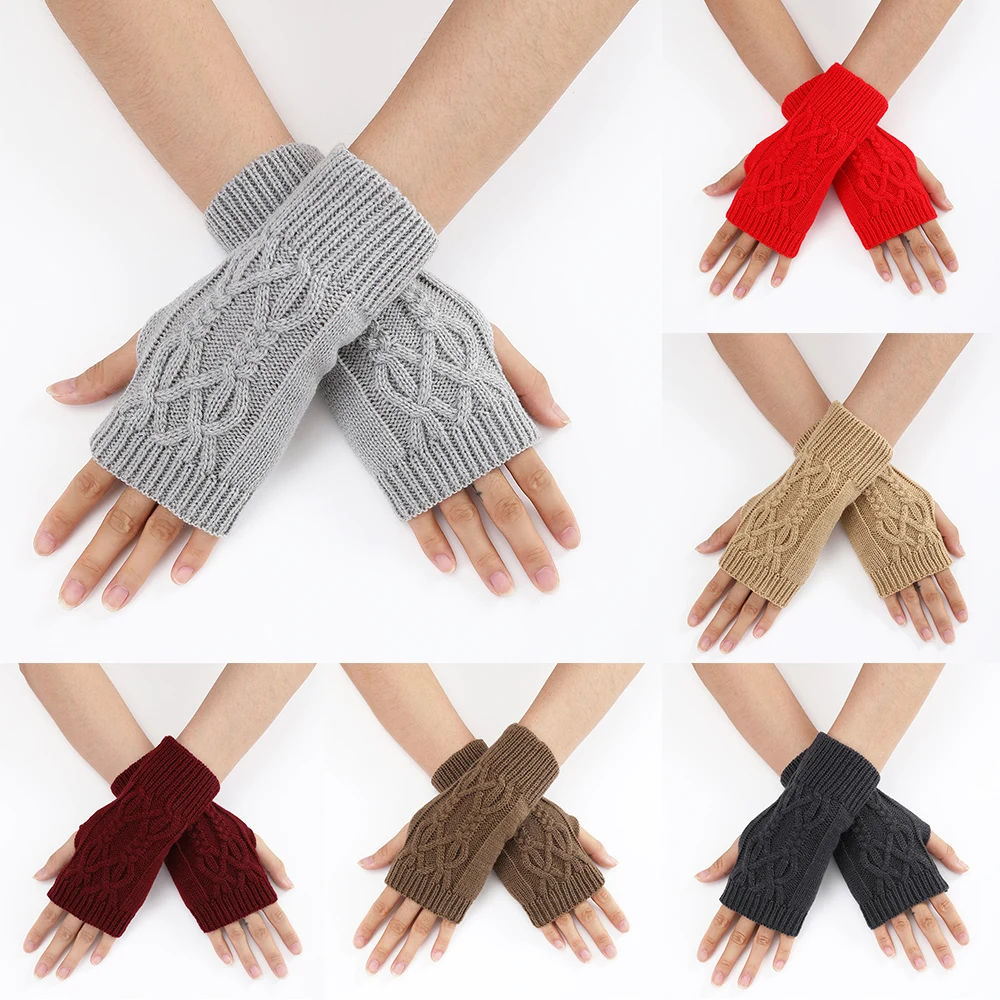 Top Trends: Half Finger Knitted Gloves Winter Keep Warm Wool Fingerless Gloves Touch Screen Men Women Soft Wrist Gloves Mittens Warmers Shoppable Styles - Image 2